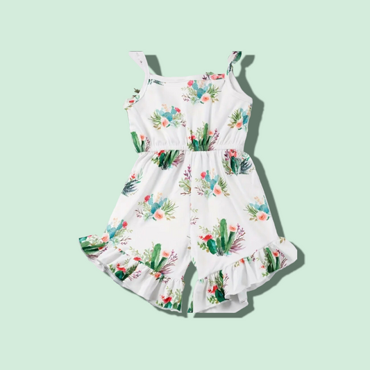 Cactus Floral Girls Romper