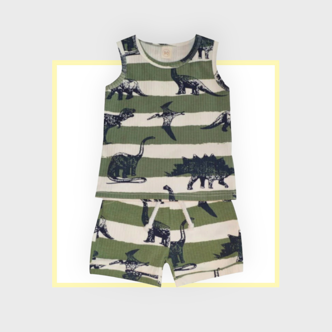Boys Dino Theme Short Set