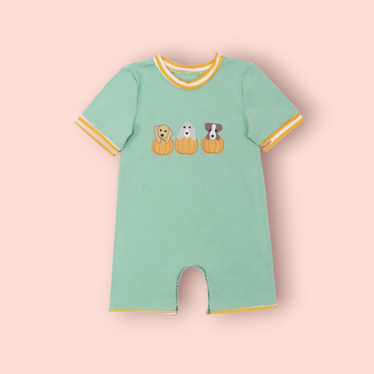 Puppies and Pumpkins Boys Romper