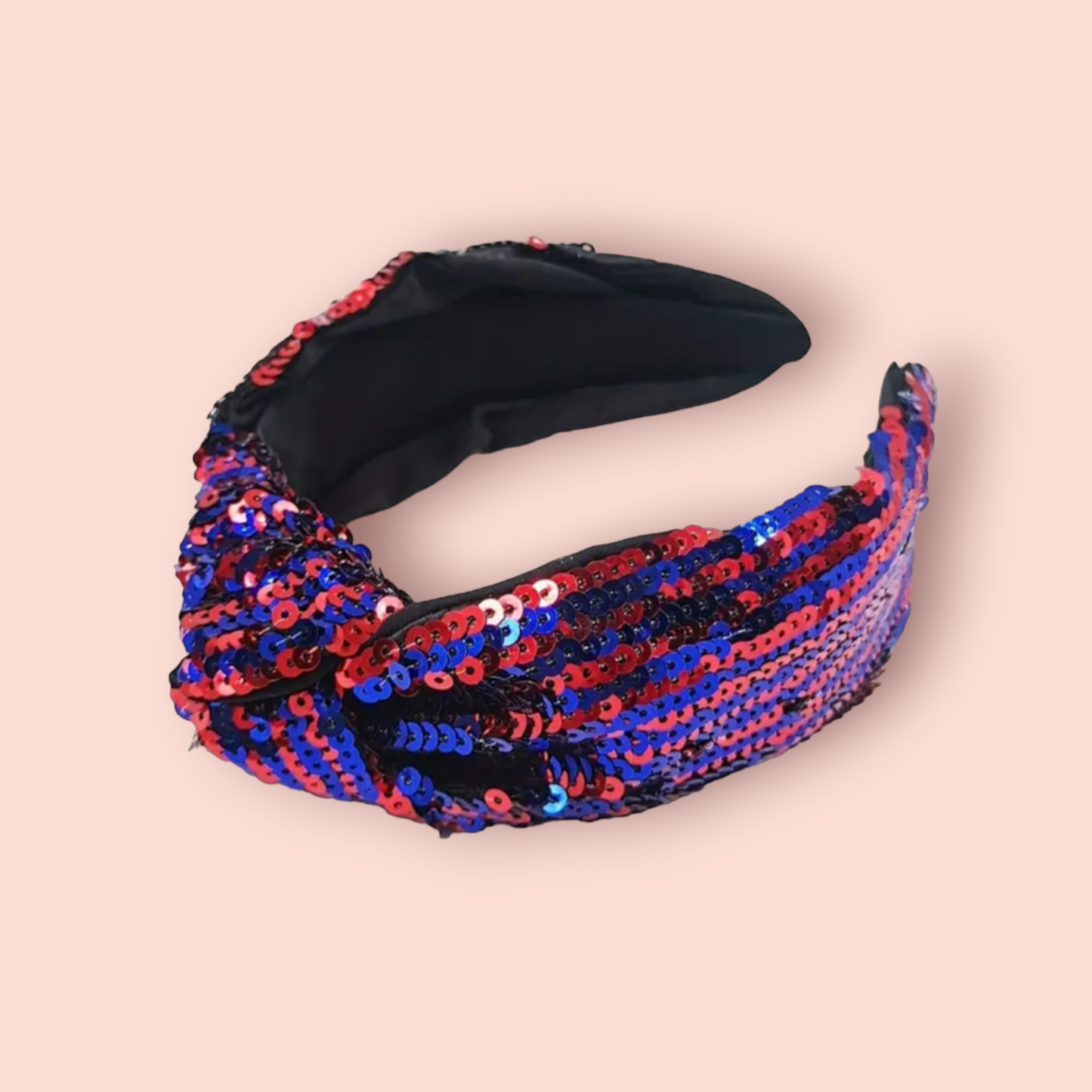 Girls Red & Navy Sequin Headband
