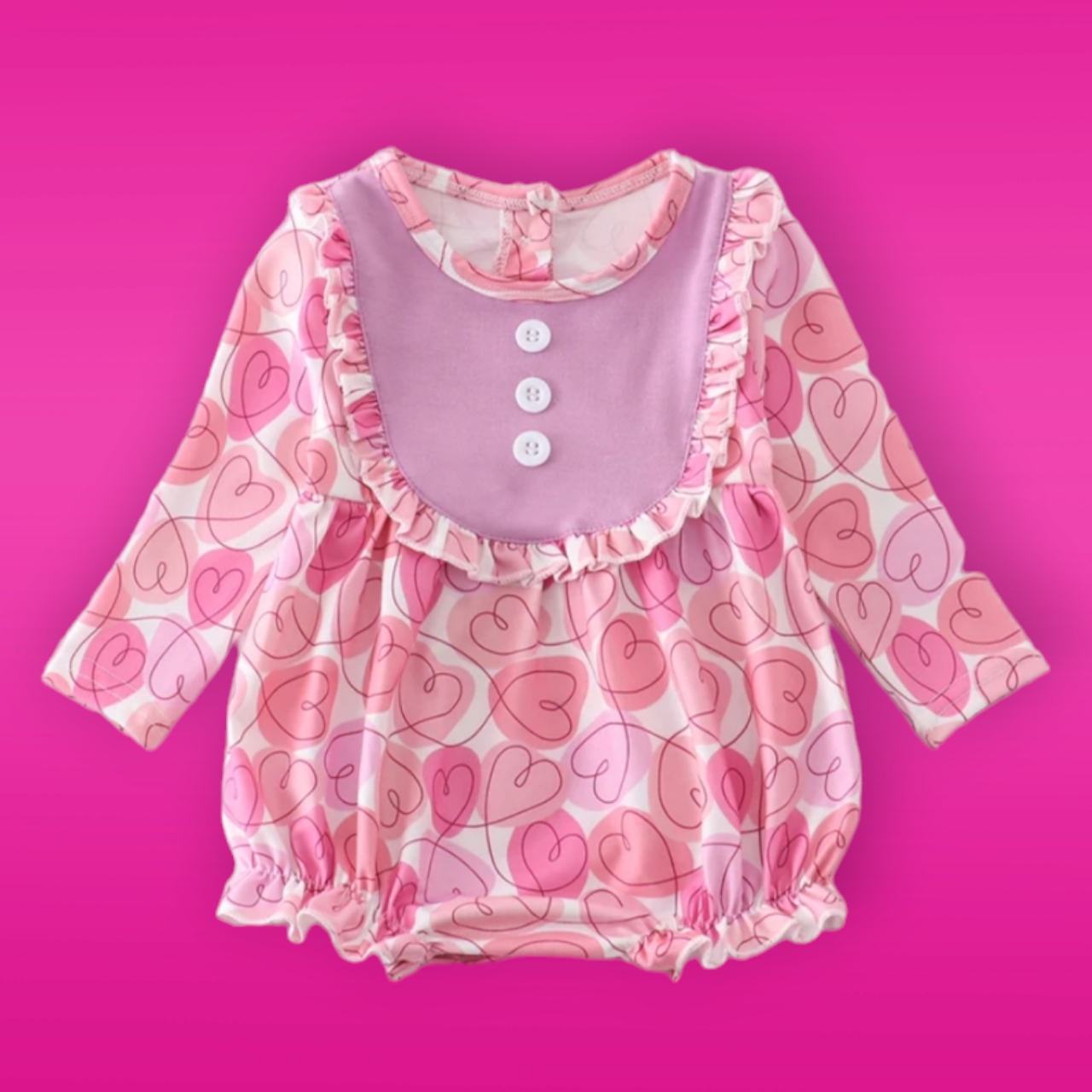 Heart Print Valentine’s Day Girl Bubb