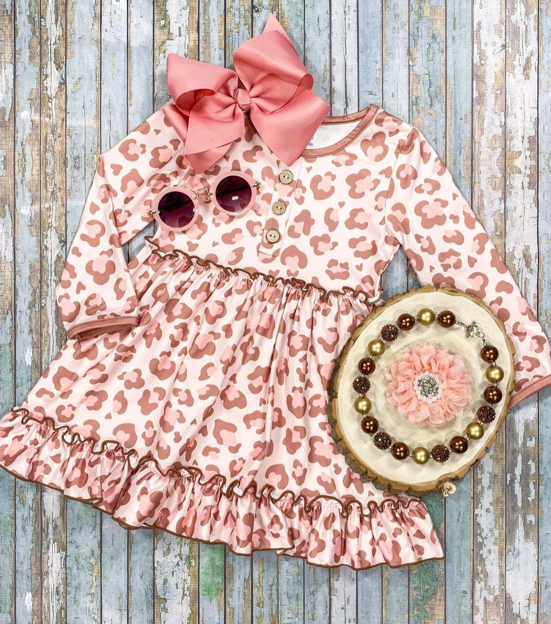 Dusty Rose Animal Print Dress
