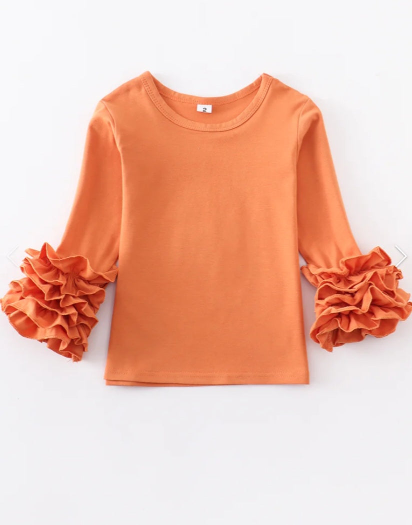 Girls Orange Icing Sleeve Top