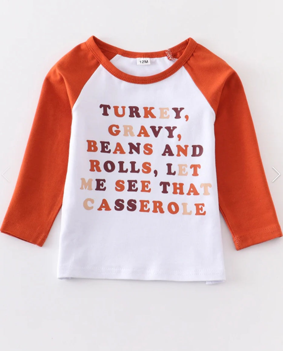 Thanksgiving Turkey Gravy Shirt Unisex Raglan Tee