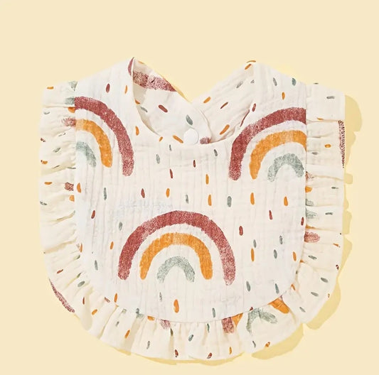 Girls Neutral Rainbow Bib