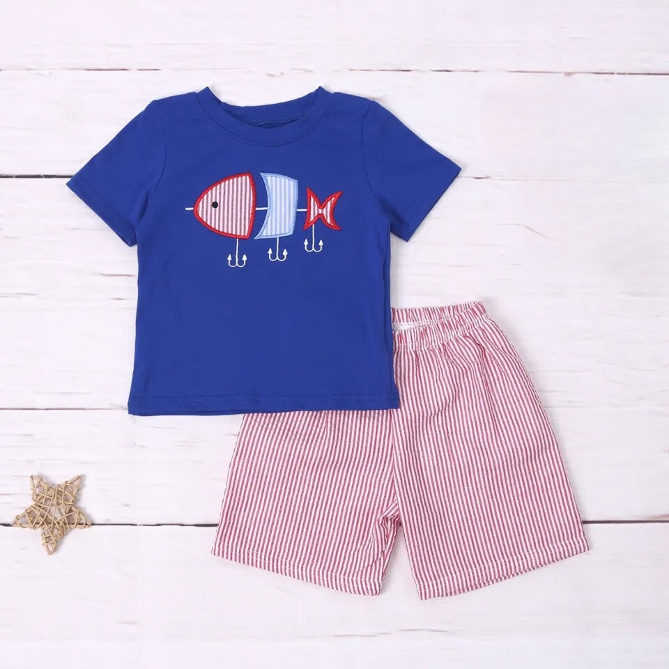 Gone Fishing Boys Short Set