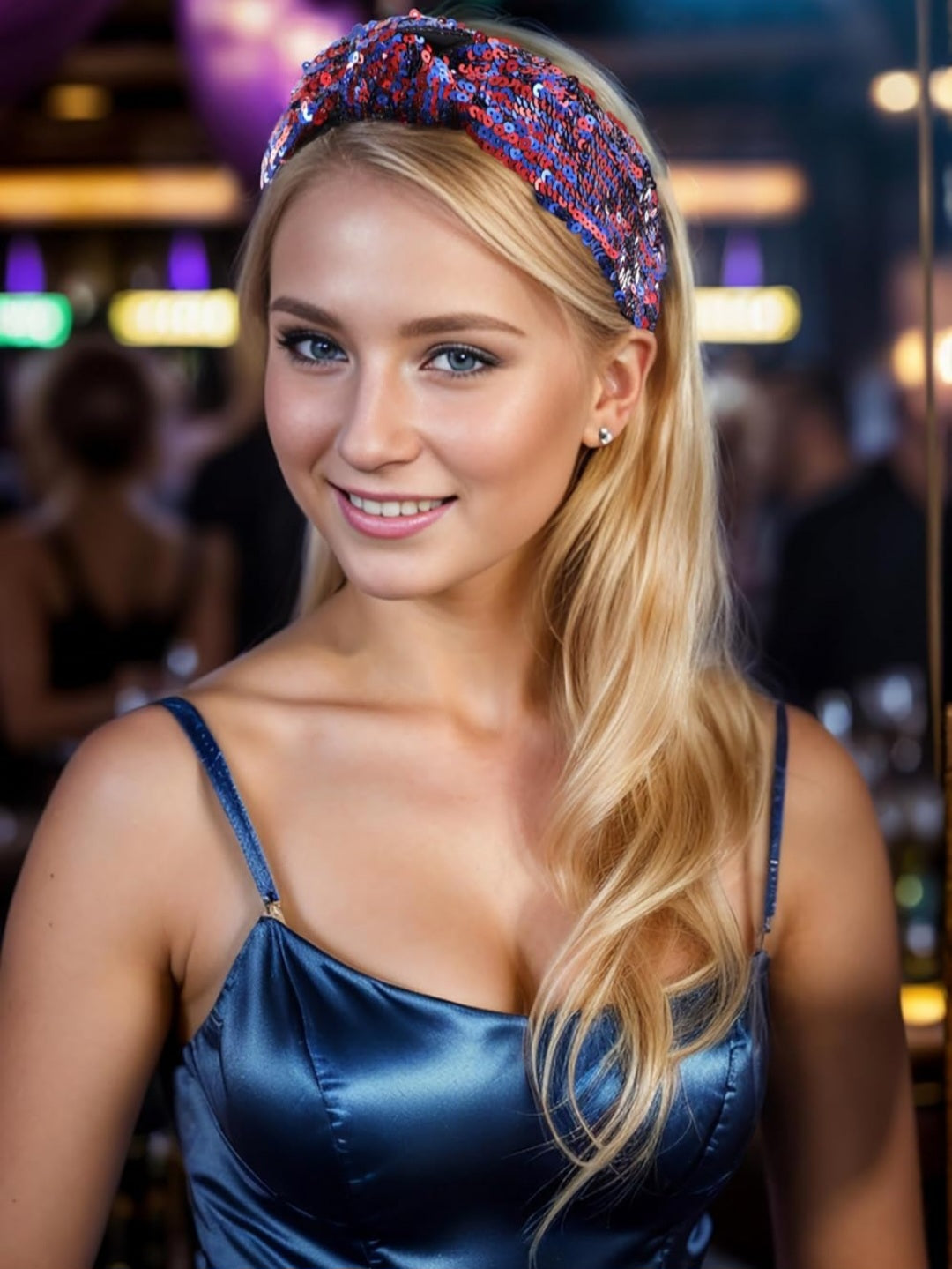 Red & Blue Sequin Spangle Headband