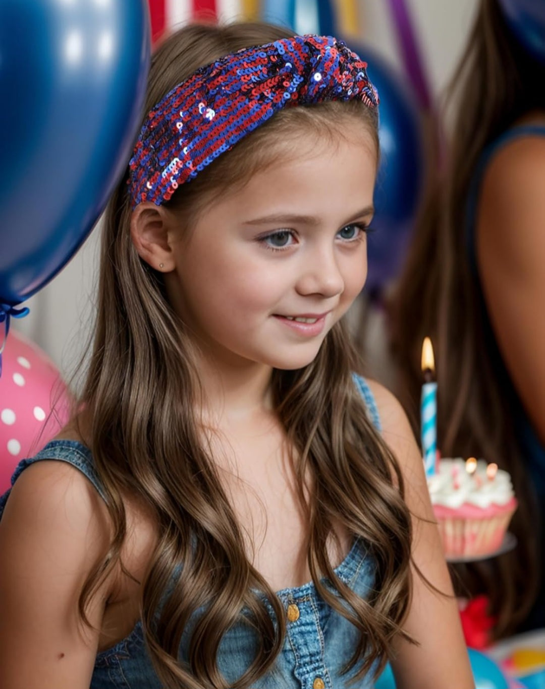 Red & Blue Sequin Spangle Headband