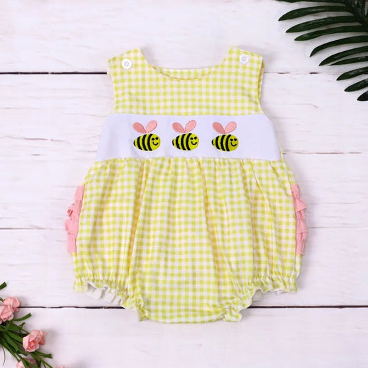 Baby Bumblebee Girls Ruffle Butt Bubble