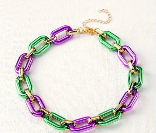 Mardi Gras Chain-link Necklace