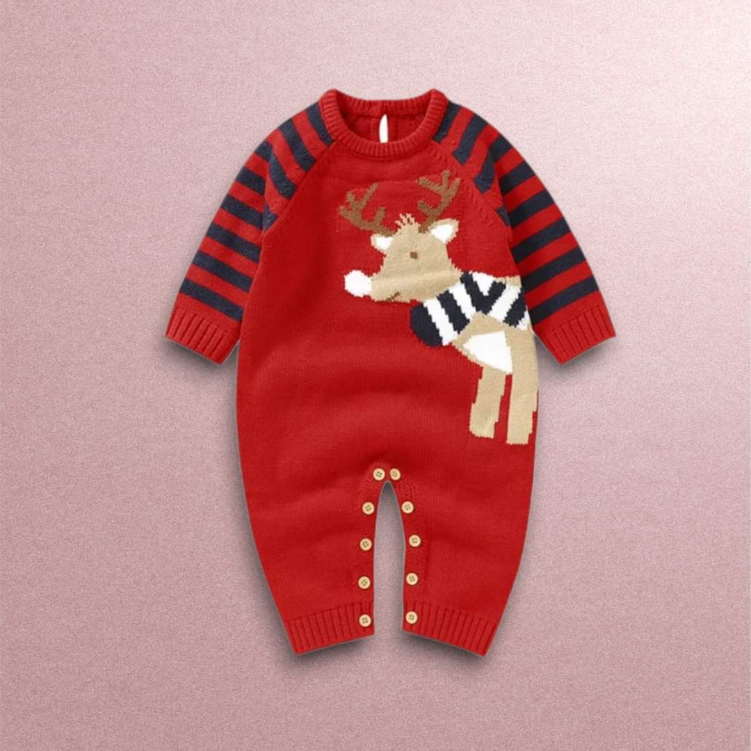 Boys Reindeer Sweater Romper0-3