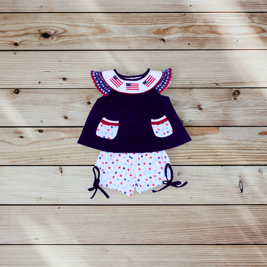 America The Great Girls Short Set