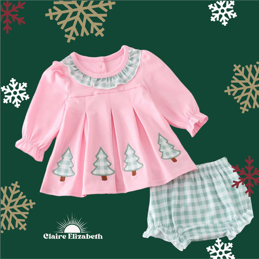 Oh Christmas Tree Girls Bloomer Set