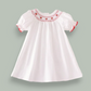 White Poinsettia Smocked Ruffle Sleeve Dress