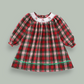 Red Plaid Smocked Santa Clause Dress