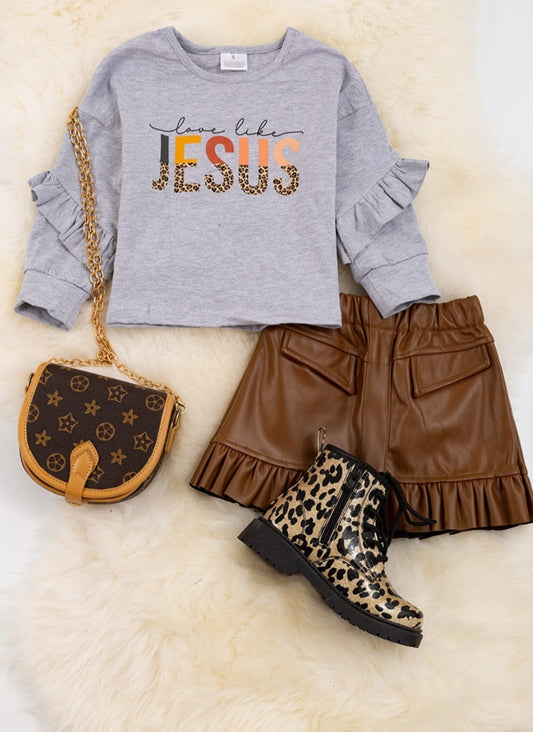 Girls  Love Like JESUS Skirt Set