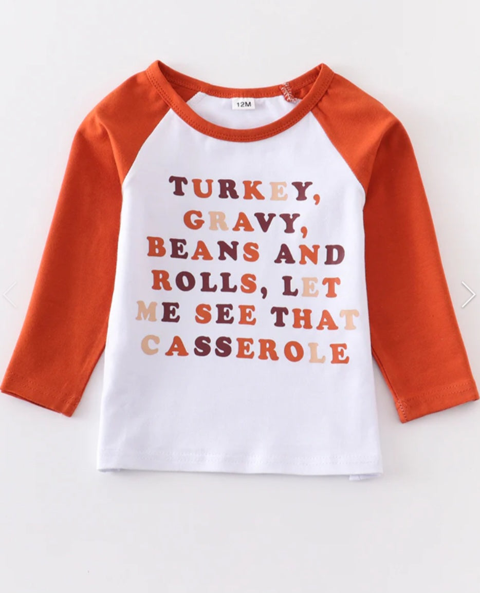 Thanksgiving Turkey Gravy Shirt                           Unisex Raglan Tee