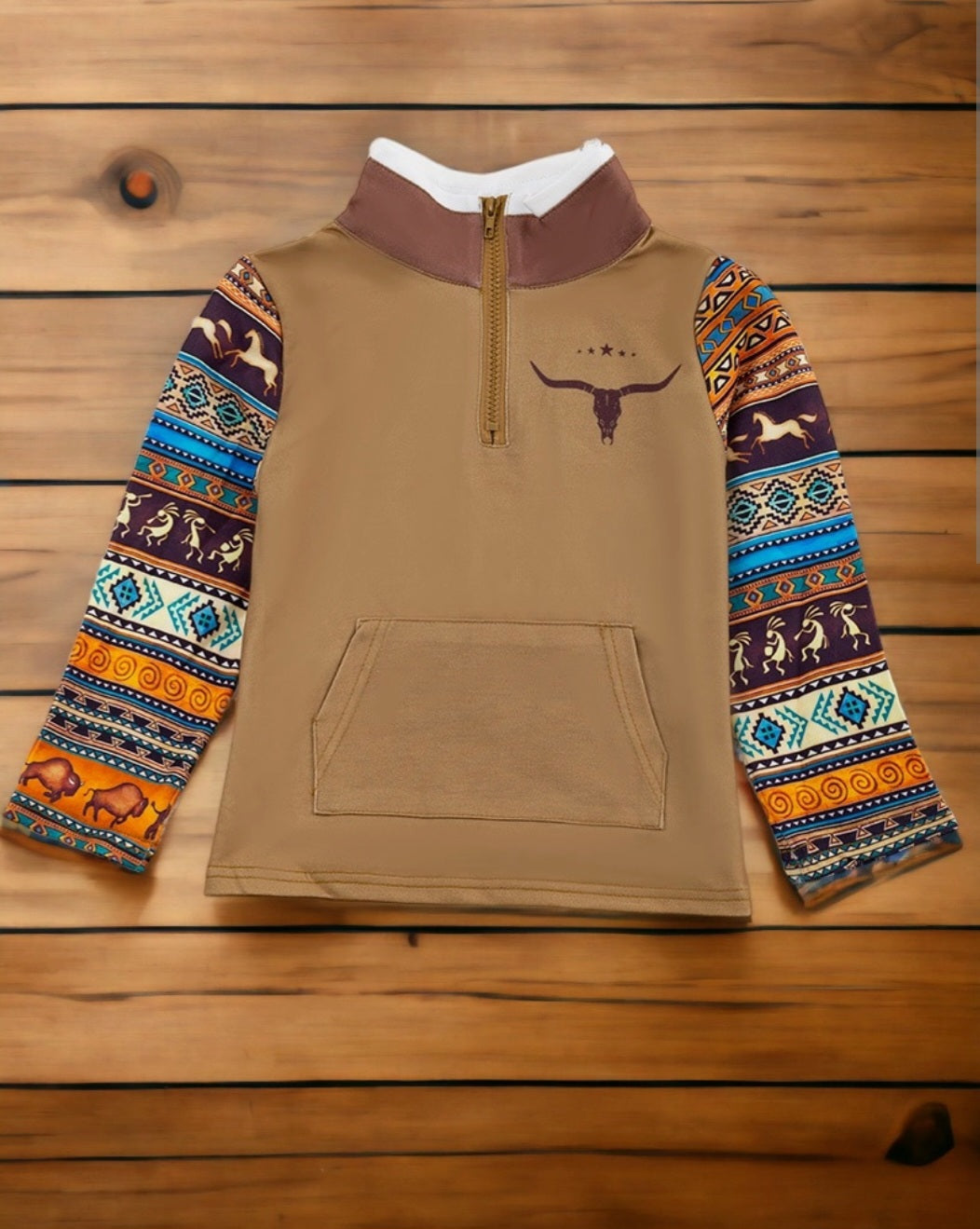 Longhorn Boys Half-zip Pullover Shirt