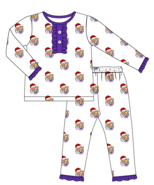 LSU Christmas Pajamas Girls