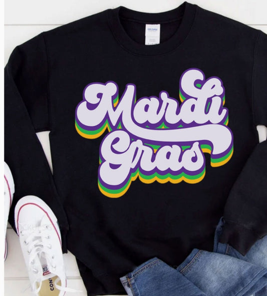 Womens Retro print Mardi Gras Sweatshirt