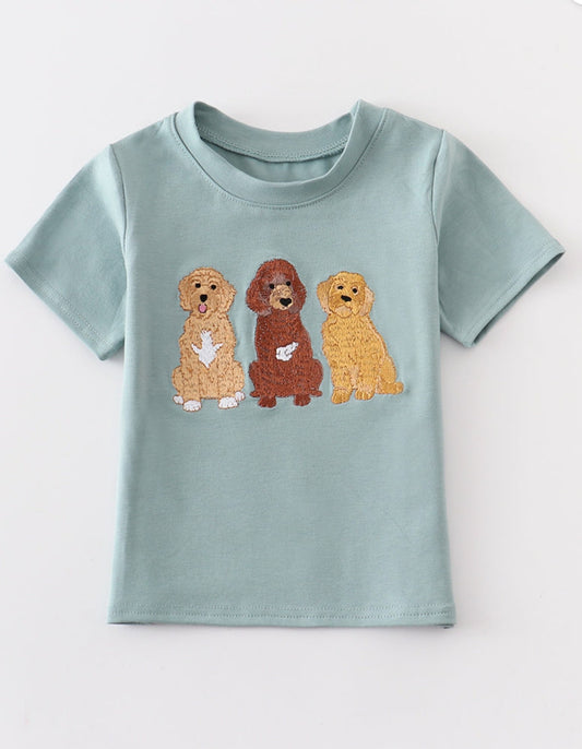 Poodles of Fun Dog embroidered top