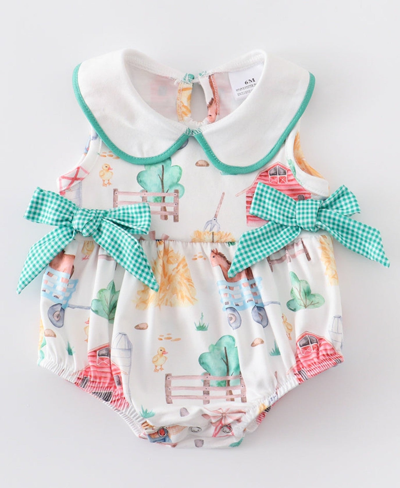 Visit To The Farm Baby Girl Bubble Romper