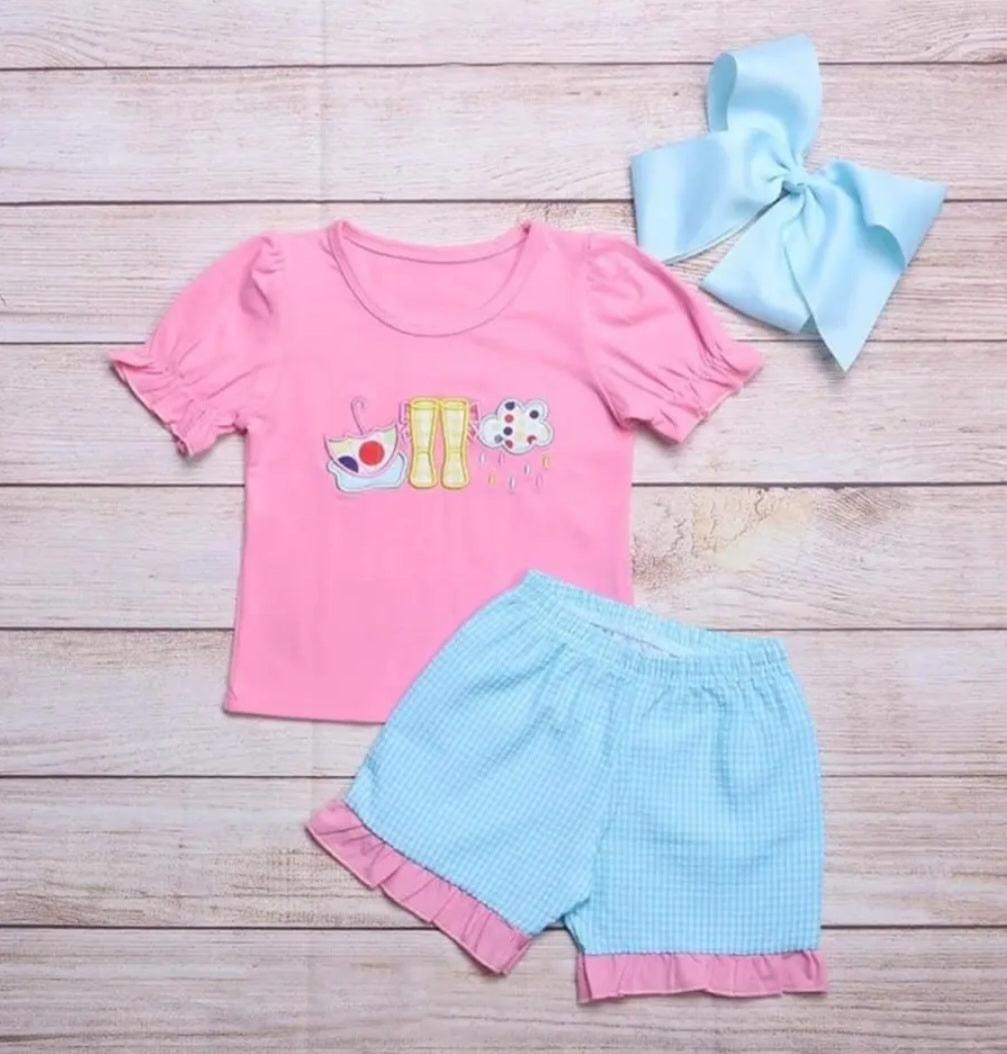 Rain, Rain Go Away Girls Short Set